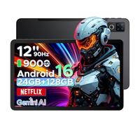 DOOGEE U12 Tablette Android 16, Tablette 12 Pouces, 24GB RAM+128GB ROM(TF 2TB), Batterie 9000 mAh 18W Charge Rapide, Unisoc T7255 Octa-Core Caméra 13MP Tablette Tactile, 5G WiFi Bluetooth GPS