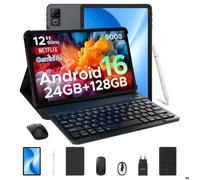 DOOGEE U12 Tablette Tactile - Android 16 Gemini AI, Écran 12"" 2K 90Hz, 24Go+128Go, 9000mAh 18W, 7.8mm Métal Ultra-mince 567g-Noir