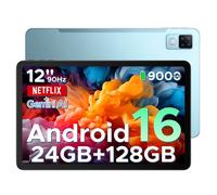 DOOGEE U12 Tablette Tactile - Android 16 Gemini AI, Écran 12"" 2K 90Hz, 24Go+128Go, 9000mAh 18W, 7.8mm Métal Ultra-mince 567g-Bleu