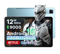 DOOGEE U12 Tablette Tactile - Android 16 Gemini AI, Écran 12"" 2K 90Hz, 24Go+128Go, 9000mAh 18W, 7.8mm Métal Ultra-mince 567g-Bleu
