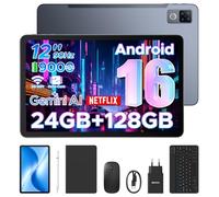 DOOGEE U12-V Tablette Android 16, Tablette 12 Pouces, 24GB RAM+128GB ROM(TF 2TB), Batterie 9000 mAh/ 18W Charge Rapide, Unisoc T7255 Octa-Core Caméra 13MP Clavier Tablette avec Stylet, 5G WiFi