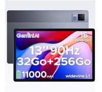 DOOGEE U13 Tablette 13 Pouces, Tablette Android 16 Écran FHD+ 90 Hz, 32 Go RAM + 256 Go ROM (Ex to 2 to), Unisoc T7280, 11000mAh Batterie, 18 W Charge Rapide, WiFi 5, Double Caméra, GPS