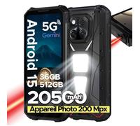 DOOGEE V Max LR 5G Telephone Portable Incassable, 6,78"" FHD+120 Hz Smartphone, 36Go+512Go Batterie 20500mAh/45W,AI Caméra 200MP Noir