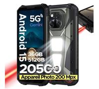 DOOGEE V Max LR 5G Telephone Portable Incassable, 6,78"" FHD+120 Hz Smartphone, 36Go+512Go Batterie 20500mAh/45W,AI Caméra 200MP Gris