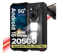 DOOGEE V Max LR 5G Telephone Portable Incassable, Android 15 6,78" FHD+120 Hz Smartphone Incassable, 36 Go+512 Go, MTK 7300, Batterie 20500 mAh/45 W, AI Caméra 200MP+8MP+20MP, WiFi 6E/NFC/BT5.4