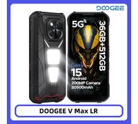 DOOGEE V Max LR 5G téléphone robuste télémètre Laser double lumières de Camping 16GB 512GB ROM 6.78 ''affichage 20500mAh batterie Smartphone 16 Go 512 Go Noir