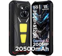 DOOGEE V Max Play Telephone Portable Incassable 5G, 20500mAh Telephone Portable avec 100 Lampe Projecteur, 36GB+512GB, Smartphone Incassable 6.8" FHD+ 200MP+120Hz, 45W/WiFi6E/NFC, Nero