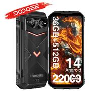 DOOGEE V Max Plus 5G - Version Globale, smartphone renforcé, batterie de 22000mAh appareil photo AI 200MP, 36 Go (16+20) 512 Go 16 Go 512 Go Noir