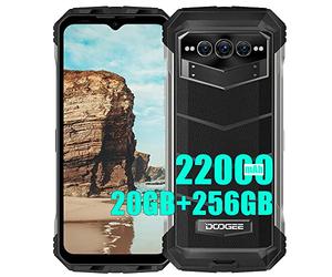 DOOGEE V Max Rugged 5G Téléphones Portables Débloqués, 22000mAh, 20GB + 256GB, Dimensity 1080 Octa Core, 108MP (Infrarossi 20MP)+ 16MP + 32MP Outdoor Smartphones, 6,58 pollici, Noir