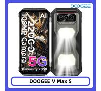 DOOGEE V Max S 5G téléphone robuste 24GB 256GB 6.58 "120Hz 22000mAh batterie 108MP caméra double Camping lumières NFC Smartphone 8GB 256GB Gray