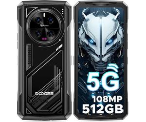 DOOGEE V40 Telephone Portable Incassable 5G, 32GB RAM+512GB ROM(TF 2TB) Smartphone Incassable Android 14 avec 120Hz 6,78” FHD+ Écran, 4nm D7300/ AI 108MP/WiFi 6E/BT 5,4/NFC/3 Fente de Carte, Argent
