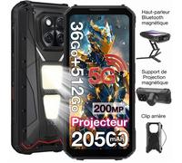 DOOGEE Vmax Play Smartphone Robuste Avec Projecteur 512 Go 20500mAh 200MP 6.78"" 1200LM IP68 5G Double SIM NFC GPS (Coffret cadeau)