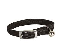 DOOGY FASHION - Collier nylon simple chromé chat noir
