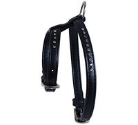 Doogy Harnais Glamorous 2 Rangs pour Chien Noir 35-55 cm x 2,0 cm