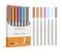 DOOHALO Stylos métalliques compatibles avec Cricut Maker 3/4/Explore 3/Air 2/Air, stylos à pointe moyenne 1.0, 7 couleurs de marqueurs métalliques Cricut pour travaux manuels, dessin, coloriage