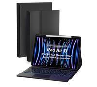 Dooho tui avec Clavier pour iPad Air 13 2026(M4)/2025(M3)/2024(M2), iPad Pro 3e/4e/5e/6e génération 12,9 Pouces, Bluetooth sans Fil rétroéclairé Folio Clavier avec trackpad Multi-Tactile, AZERTY