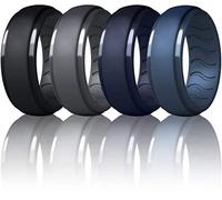 Dookeh Bague en silicone pour hommes, Alliance en silicone moderne, 12, Silicone, T-Dgray, Black, Navy Blue, Blue