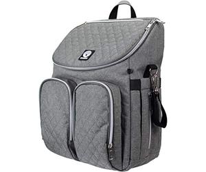 Dooky 2en1 Baby Sac à Langer avec Fermeture Eclair avec Matelas à Langer, 11 Compartiments, Bretelles Réglables, Gris Mélangé, 1 Unité
