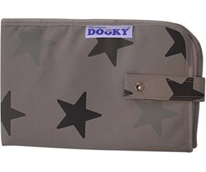 Dooky 3-in-1 Changing Pack Grey Stars, matelas à langer pour les déplacements (compact avec 2 poches pour ranger les lingettes et les couches, design élégant et moderne), gris