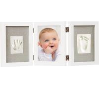 Dooky - Boîte à empreinte de main avec cadre triptyque et photo + coffret cadeau