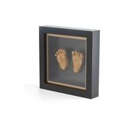 Dooky Cadre 3D Black Bronze avec empreinte de pied en relief (cadre photo avec empreinte 3D couleur bronze, souvenir décoratif pour les parents, la famille et une maison élégante), noir
