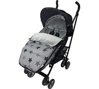 Dooky Footmuff Grey Stars Large Baby Sac pour poussette et siège auto (6-36 mois, hiver, résistant à l'eau et au vent, pour harnais 3 et 5 points), Gris