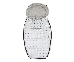 Dooky Footmuff Light Grey Crown Large Baby Sac pour poussette et siège auto (6-36 mois, hiver, résistant à l'eau et au vent, pour harnais 3 et 5 points), Gris