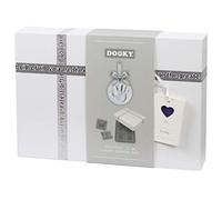 Dooky Gift Set Ornament Kit & Memory Box pour la main et l'empreinte de votre petit (impression avec ruban à suspendre et boîte à souvenirs luxueuse, matériau respectueux de la peau), blanc