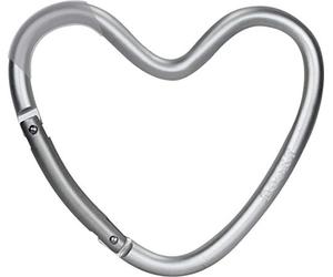 Dooky Heart Hook Silver Crochet en forme de cœur pour poussette ou sac à dos (crochet pour poussette pour un usage quotidien et dispositif de suspension pour poussettes), argent