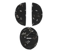 Dooky Coussinets universels Motif feuilles romantiques Noir Pour ceinture de sécurité et siège auto Groupe d'âge 0+ et 3 et 5 points Pour nacelle, poussette, buggy et siège auto Noir