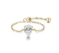 DOOLY 5 Style Clear Chain Bague Trendy 925 Sterling Sterling Argent Réglable Charm Gold Color Anneaux pour Femmes Mariage Bijoux