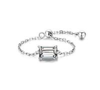 DOOLY 5 Style Clear Chain Bague Trendy 925 Sterling Sterling Argent Réglable Charm Gold Color Anneaux pour Femmes Mariage Bijoux