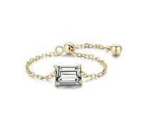 DOOLY 5 Style Clear Chain Bague Trendy 925 Sterling Sterling Argent Réglable Charm Gold Color Anneaux pour Femmes Mariage Bijoux