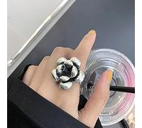 DOOLY 925 Bagues de fiançailles en Argent Sterling Nouvelle Mode créative exagéré Fleur Vintage fête punking Bijoux Cadeaux pour Femmes