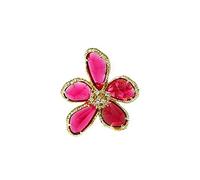 DOOLY Bagues à la Mode Couleur Or Bleu Gris Blanc Rouge Grande Fleur Cristal Bijoux de fête pour Les Femmes Cadeau
