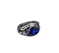 DOOLY Bagues Vilya Nenya Narya Elrond Galadriel Gandalf Bague LOTR Bijoux Elfe Trois Anneaux Femmes Bijoux avec Cristal Bleu