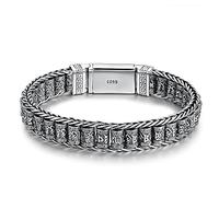 DOOLY Créativité à la Main Roue de prière Hommes Bracelet en Argent Femme Transport Mantra Style Chinois rétro créatif Envoyer Un Accessoire Cadeau