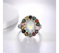 DOOLY Haute qualité Opale Naturelle 925 en Argent Sterling personnalisé bagues de Mariage Bijoux Femmes