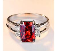 DOOLY Vintage mâle féminin Noir carré Pierre Sonnerie Mode Argent Couleur branchement Cristal promesse Engagement bagues pour Hommes et Femmes