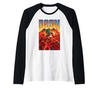 Doom 1993 Full Color Cover Art Retro Video Game Manche Raglan
