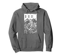 Doom Baron Pixelated Character with Logo Video Game Sweat à Capuche, Unisexe pour Adultes, Asphalte, S