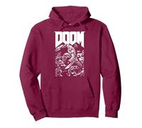 Doom Baron Pixelated Character with Logo Video Game Sweat à Capuche, Unisexe pour Adultes, Marron, XL