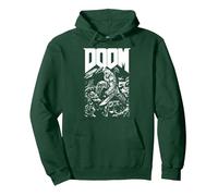 Doom Baron Pixelated Character with Logo Video Game Sweat à Capuche, Unisexe pour Adultes, Vert Forêt, S