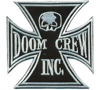 Doom Crew Skull Iron Cross BLS Black Label Society Biker Motorbike Badges Patch