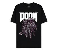 DOOM Demon Slayer Homme T-Shirt Manches Courtes Noir 100% Coton Regular/Coupe Standard