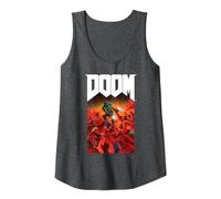 Doom Full Color Cover Art Retro Video Game Débardeur, Femme, Chiné Foncé, S
