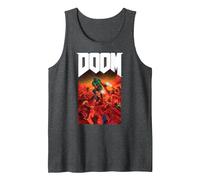 Doom Full Color Cover Art Retro Video Game Débardeur, Homme, Chiné Foncé, S