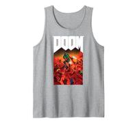 Doom Full Color Cover Art Retro Video Game Débardeur, Homme, Gris Chiné, L