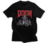 Doom Marauder T T-Shirts à Manches Courtes Men Cotton Fashion Skull T-T-Shirts à Manches Courtes Crew Neck Short Sleeves Video Game Tee Slim Fit Clothing Gift Black(Large)