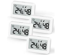 DOOMAY Lot de 4 mini hygromètres thermomètres d'intérieur, jauge d'humidité avec ℃, moniteur de température numérique pour serre, chambre de bébé, cave, incubateur de reptiles